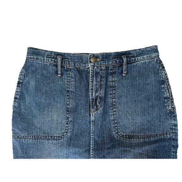 Vintage Ralph Lauren Skirt Women's Size 4 Denim Blue Jean Skirt Slit - Picture 2 of 5